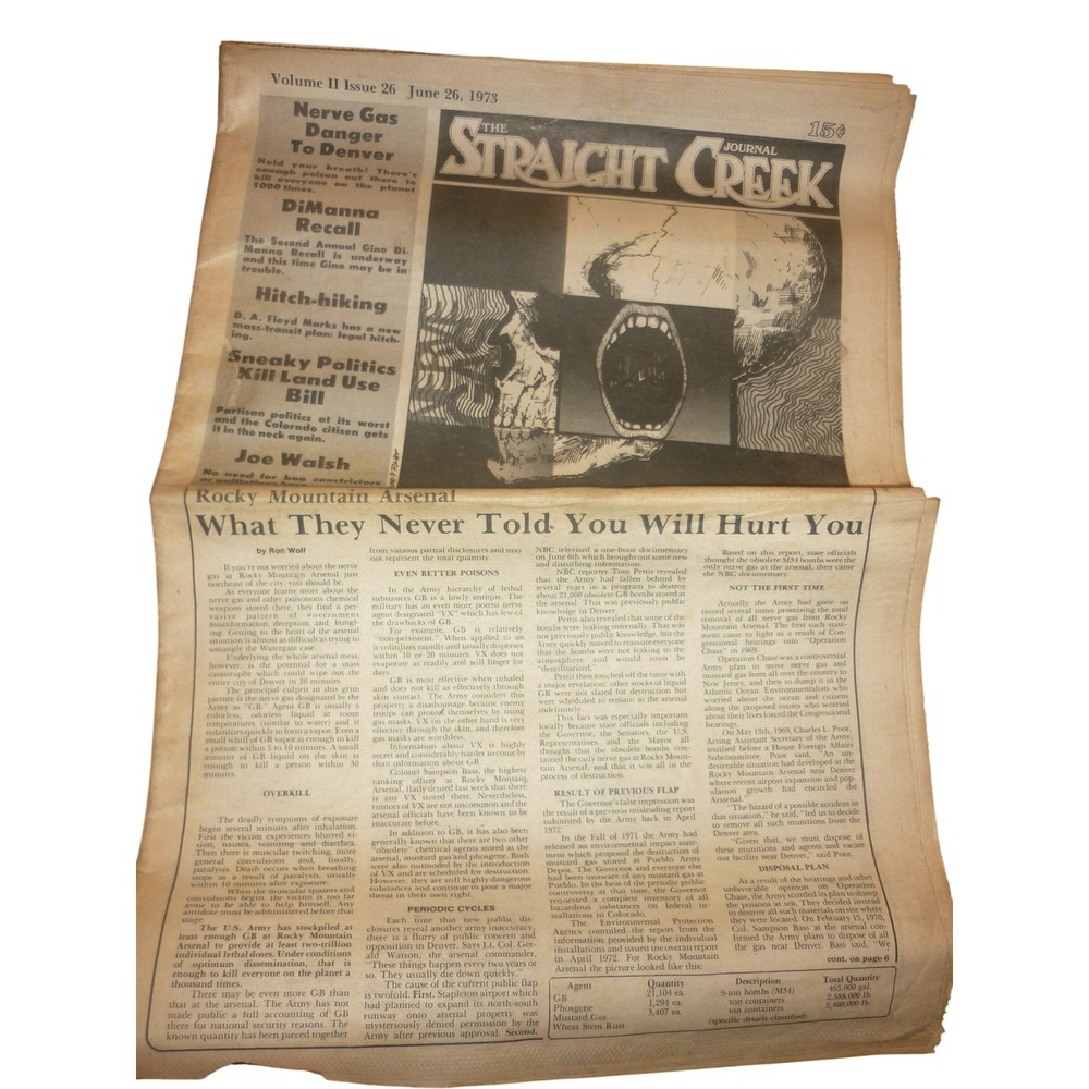 Vintage 1973 Straight Creek Journal Denver Underground Newspaper Rocky Mountain